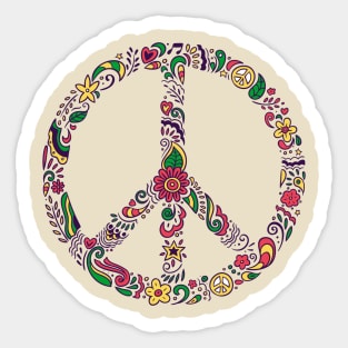 Floral Peace Sign - On the Back of Sticker